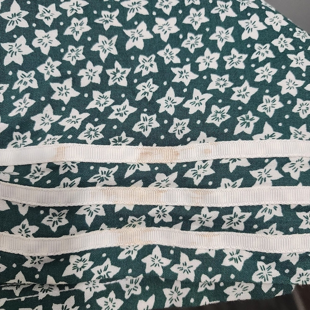 Kathie Lee Vintage Long Sleeve Button Down Floral Midi Dress Size 8 Green - Picture 11 of 12